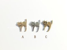 画像1: 猫シルエットパーツ（カン無）(10個入) (1)